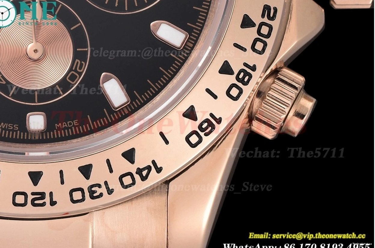 Black RG 40mm A3836 RG Gold Daytona GDF 0101